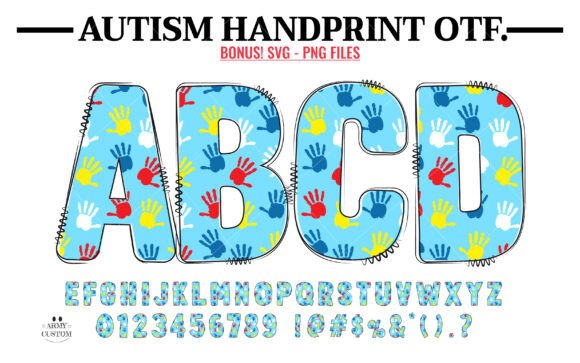 Autism Handprint: A Color Fonts Display Font