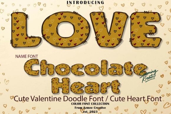 Chocolate Heart: A Playful Color Fonts Choice for Valentine’s Digital Products