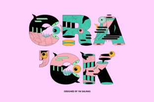Crack: A Surreal, Color-Filled Font for Bold Embroidery