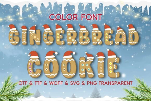 Gingerbread Cookie: A Playful Color Fonts Asset