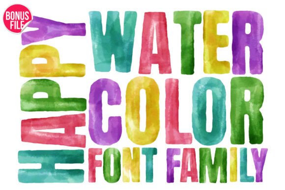 Happy Watercolor: A Whimsical Color Font for Digital Sellers