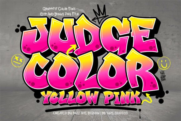 Judge Color Yellow Pink: A Bold Color Fonts Choice