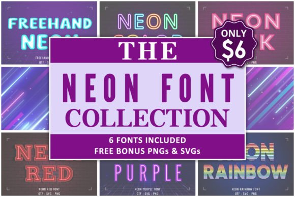 Neon Collection: 6 Color Fonts That Pop