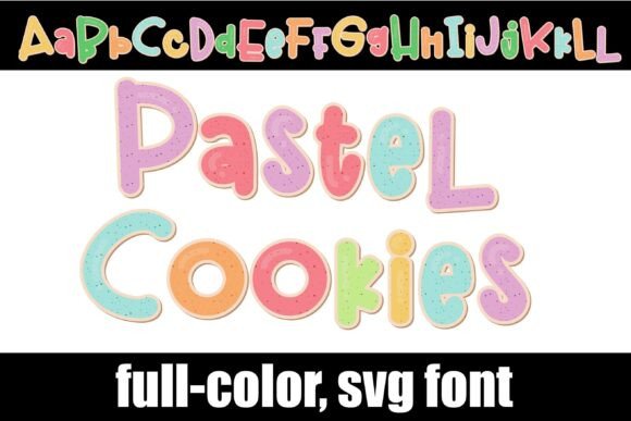 Pastel Cookies: A Playful Color Fonts SVG Font for Handmade Creators