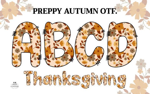 PreppyAutumn Floral: A Warm, Textured Color Font for Handmade Brands