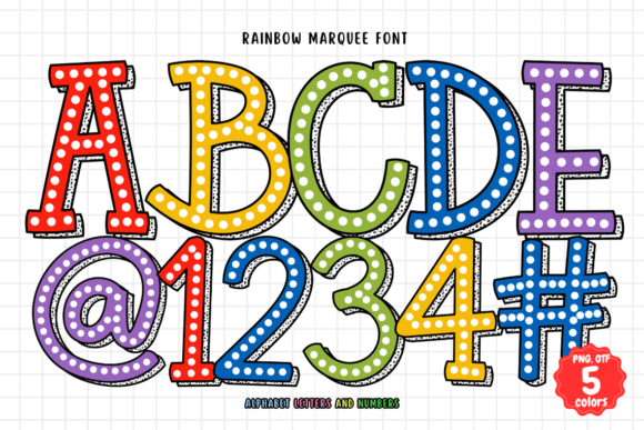 Rainbow Marquee: A Vibrant Color Fonts Choice