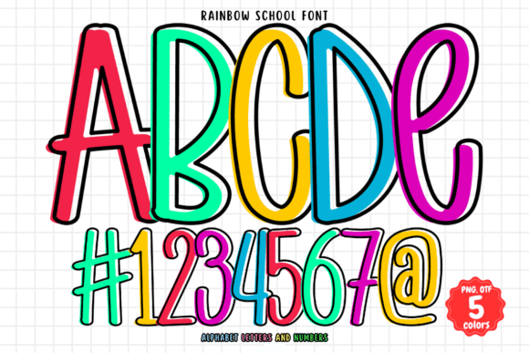 Rainbow School: A Cheerful Color Fonts Choice