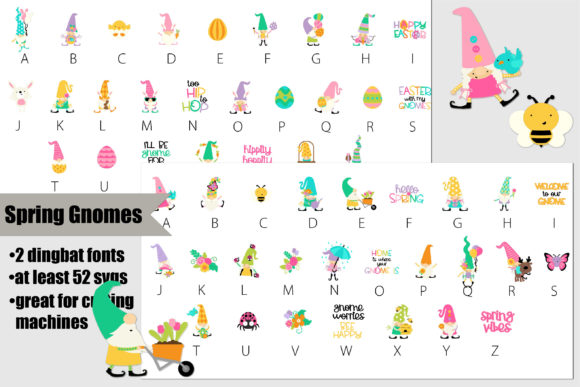 Spring and Easter Gnomes Fonts: Color Fonts for Real Crafting