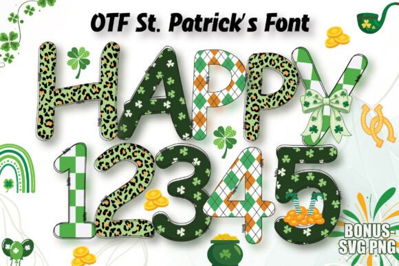 St. Patrick’s Happy Bundle Fonts: Color Fonts for Crafters