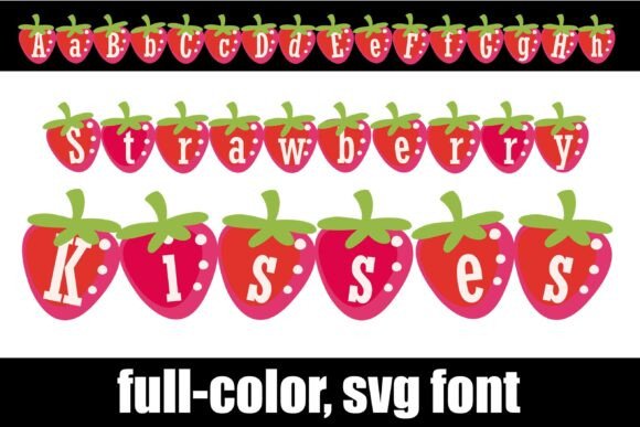 Strawberry Kisses: A Sweet Color Fonts Collection