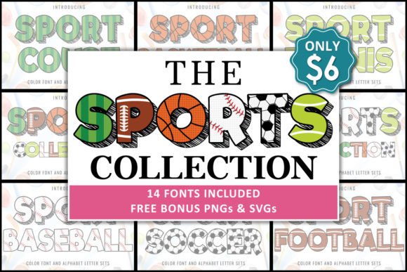 The Sports Collection Fonts: A Playful Color Fonts Bundle