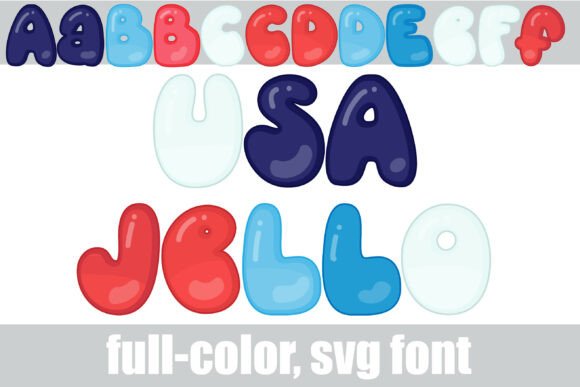 USA Jello: A Playful Color Fonts Choice for Handmade Brands